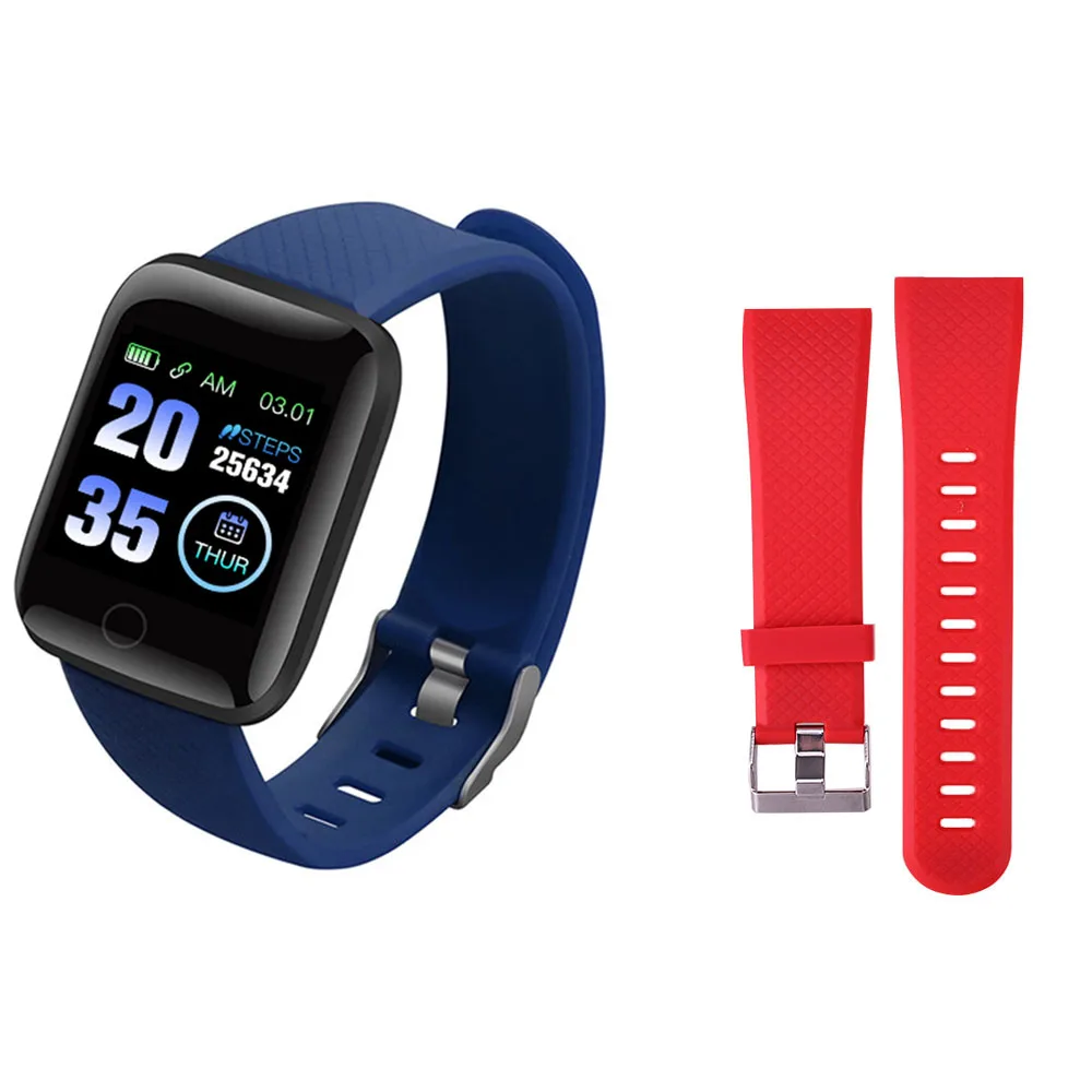 Blue Red band Rovtop D13 умные часы 116 плюс часы сердечного ритма Смарт-браслет спортивные часы Смарт-браслет умные часы Android - Цвет: Blue Red band