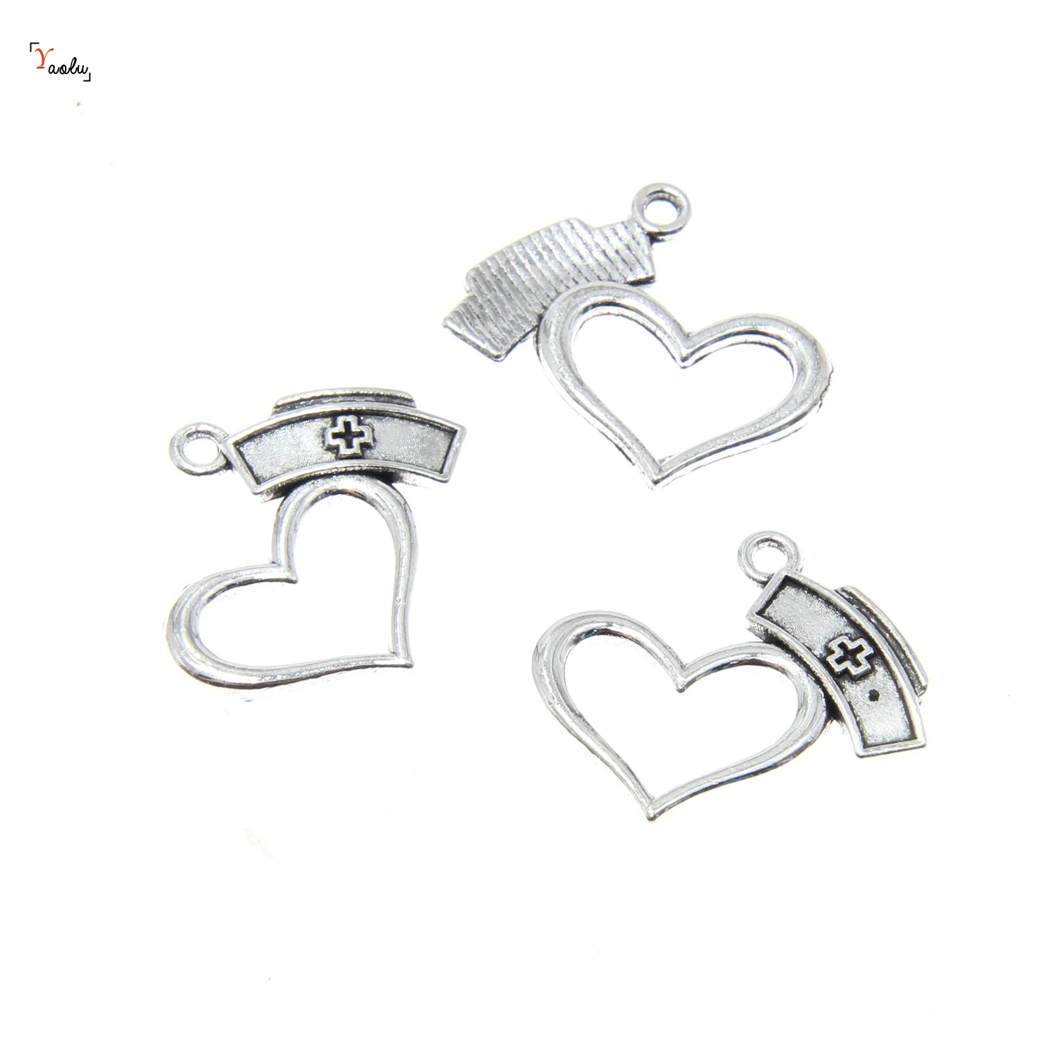 

20pcs/lot Nurse Charm Antique Silver Tone Nurse Hat Love Nurse charm pendant 23x21mm