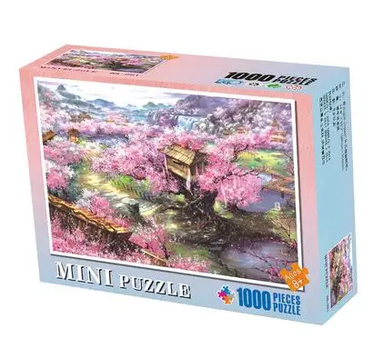As shown Мини-головоломка 1000 шт. пейзаж живопись Пазлы для взрослых мир famouse живопись Пазлы детские игры игрушки - Color: As shown