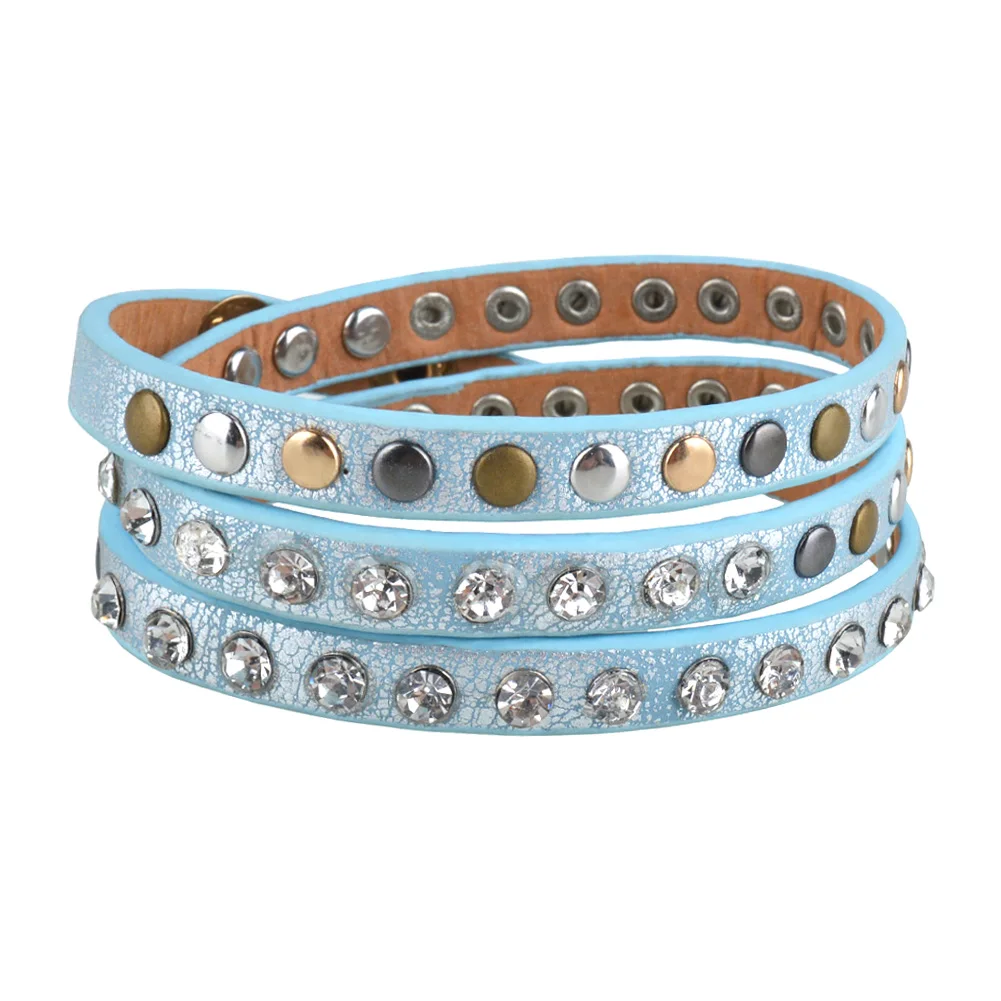 KR3007-4 Kirykle, модное ювелирное изделие, многослойный обернутый браслет для женщин, панк браслет с заклепками, очаровательный браслет с надписью - Окраска металла: KR3007-4
