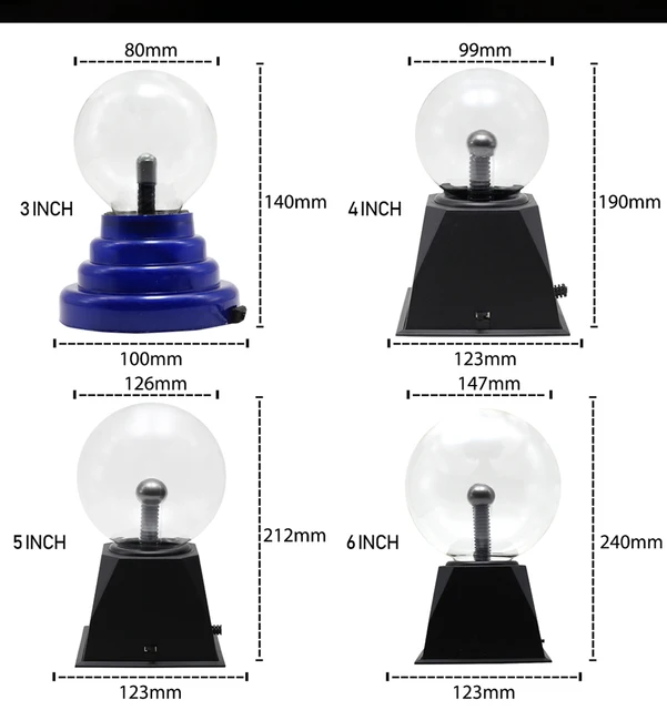 XIZHI Science Toy Touch Sensitive Electric Nebula Lightening Ball For Kids - Plasma Globe For Parties & Decorations - Amazing Gift (3 Inch