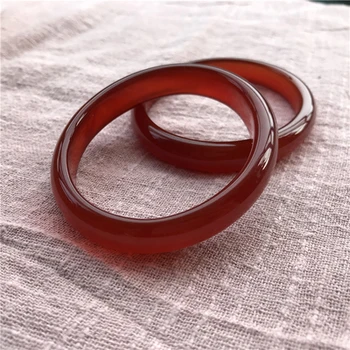 

Zheru Jewelry Natural Agate Chalcedony Red 54-62mm Bracelet Elegant Princess Jewelry Gift for Mom and Girlfriend
