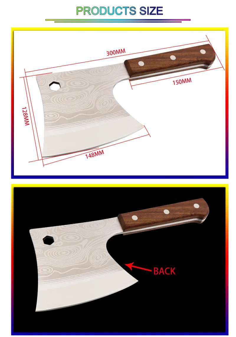 Ручной Кованый Убойный нож из нержавеющей стали большой нож Профессиональные Кухонные ножи кухонный измельчитель нож топор измельчитель