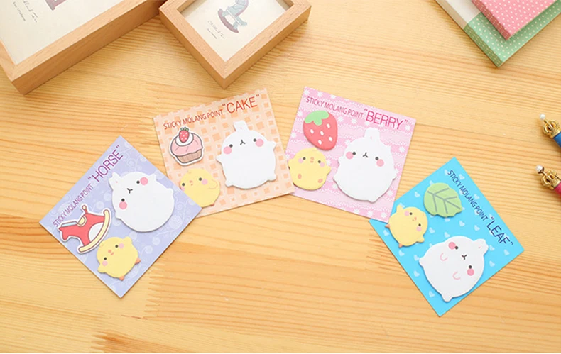 Kawaii Кролик MemoPad милый мультфильм аниме клейкая бумага для заметок милые самоклеящиеся листы для заметок офисные школьные канцелярские принадлежности Декор