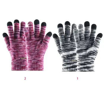 

Men and Women Knit Touch Screen Gloves Winter Thick Couple Student Stretch Warm Glove 2019 New
