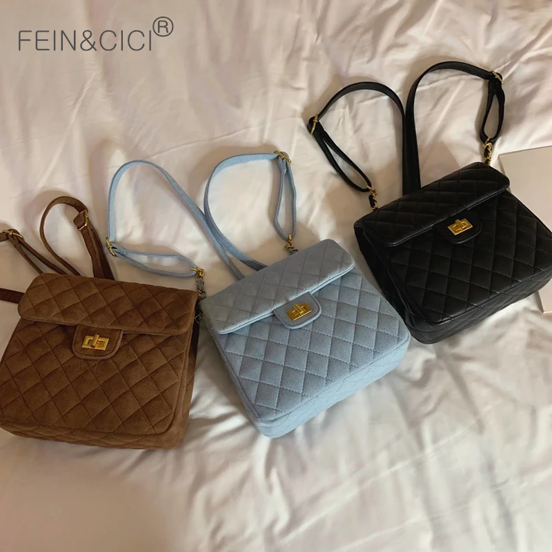 Холщовый Стеганый рюкзак сумка для девочек-подростков Женская Корейская простая