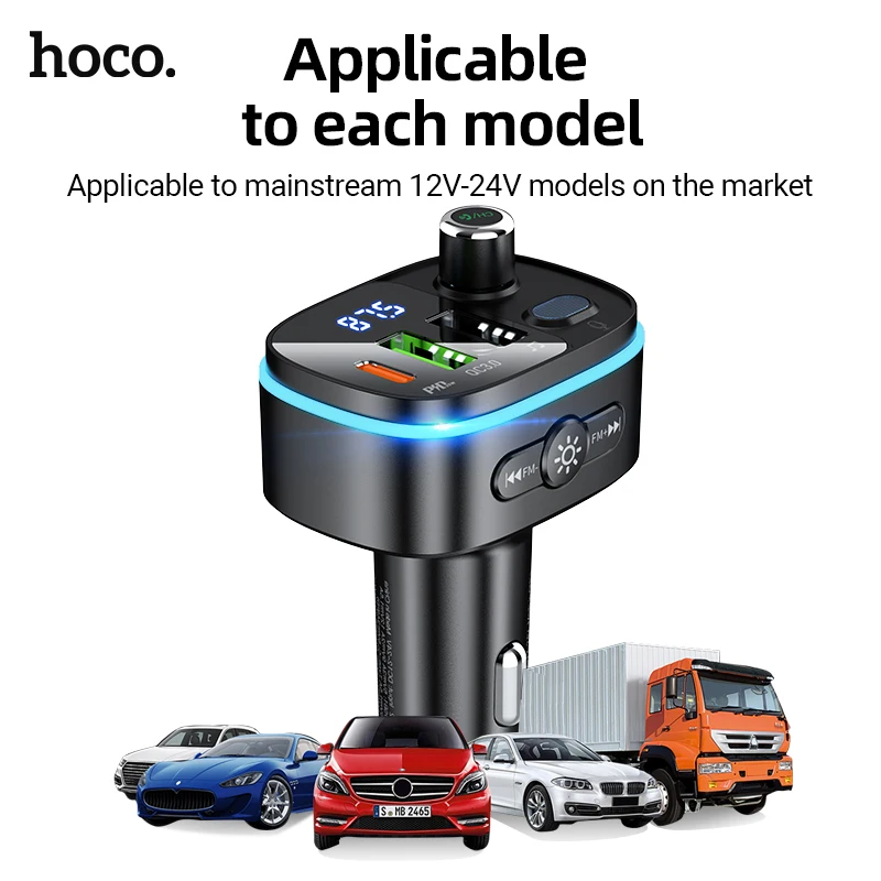 Hoco Bluetooth Fm Transmitter, Phone Charger Car Fast Hoco