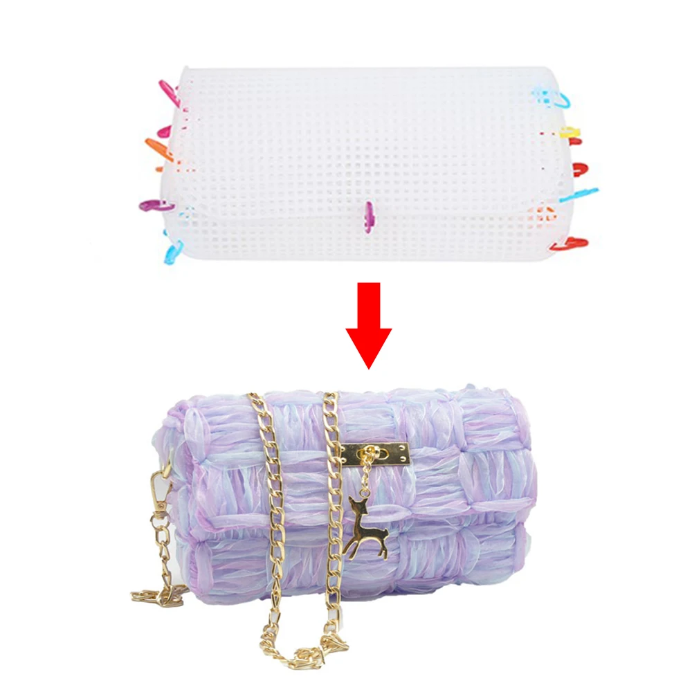 3 Size Auxiliary Knitting & Weaving Plastic Mesh Sheet Chenille Gold Velvet DIY Bag Accessories Easy Knit Helper