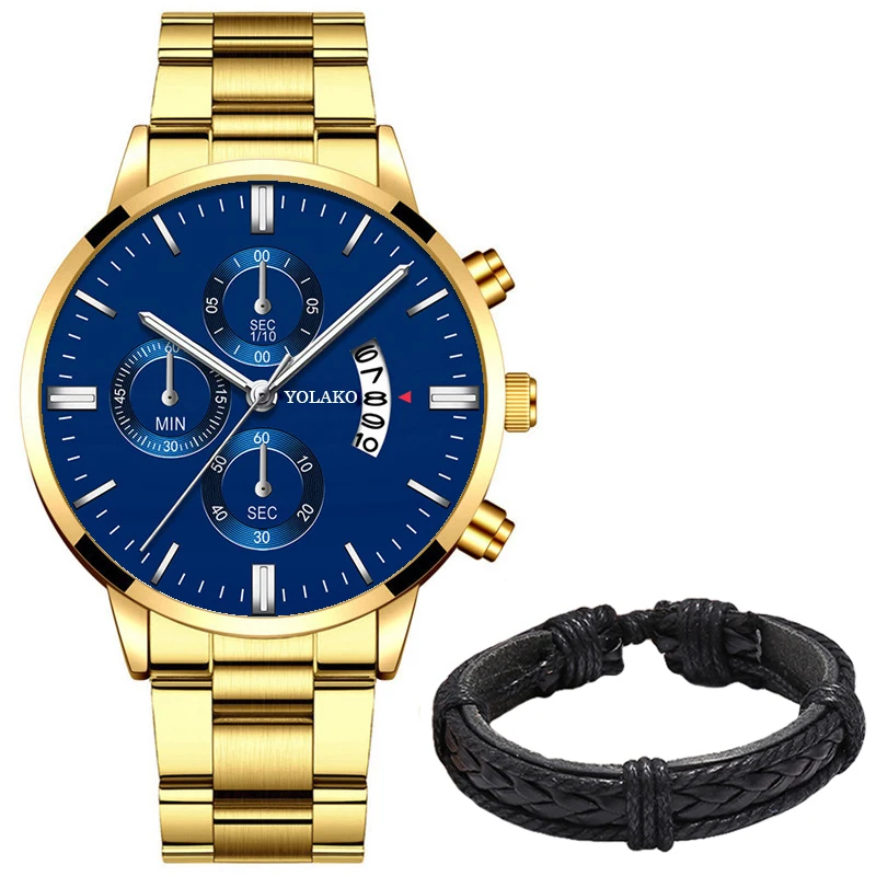 Mens Brand Watches Fashion Men Business Casual Stainless Steel Analog Quartz Wristwatch Male Black Leather Bracelet Watch Clock 