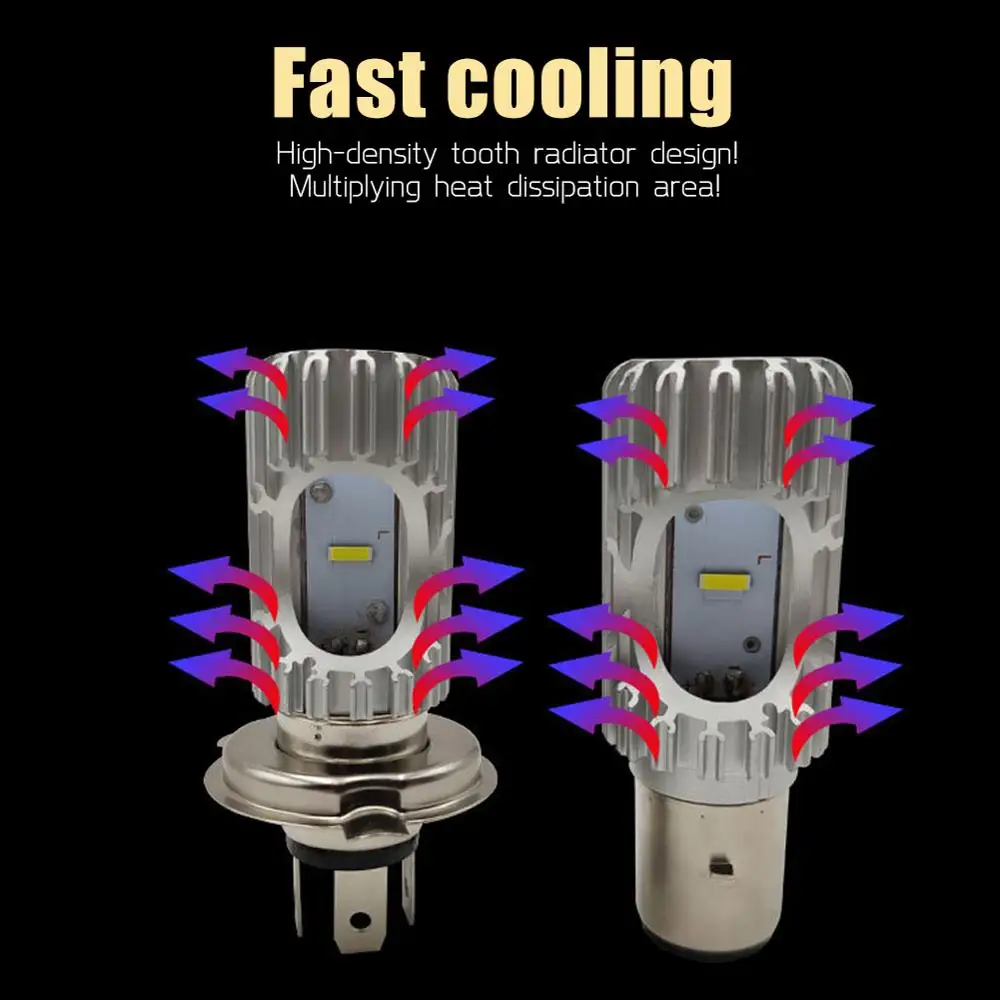 1Pc 6500K 20W Ampoule H4 LED Motorcycle Headlight HS1 BA20d Led Moto