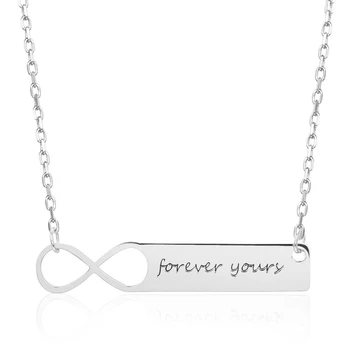

Personalized Jewelry Gifts Stainless Steel Engraving Rectangle Name Necklace Customized Infinite Sign Necklaces Birthday Gift