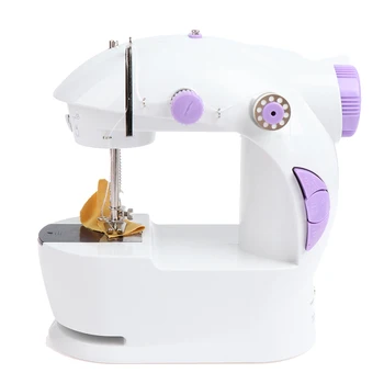 

Electric US plug Mini Sewing Machine Portable Household Foot Pedal Straight Line Hand Table Two Thread Kit