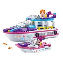 298 шт. строительные блоки яхта Приморский корабль лодочные Кирпичи игрушки для детей Дети Девочка друг подарок модель игрушки