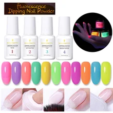 Набор пудры для ногтей BORN PRETTY, флуоресцентный эффект, система для маникюра, естественная сухая, без лампы, для украшения ногтей