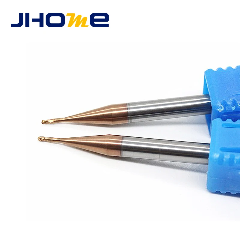 

D0.4x0.8x4x50mm 2 flutes HRC60 High Precision Tungsten Carbide Ball Nose 2 Flute Micro End mills