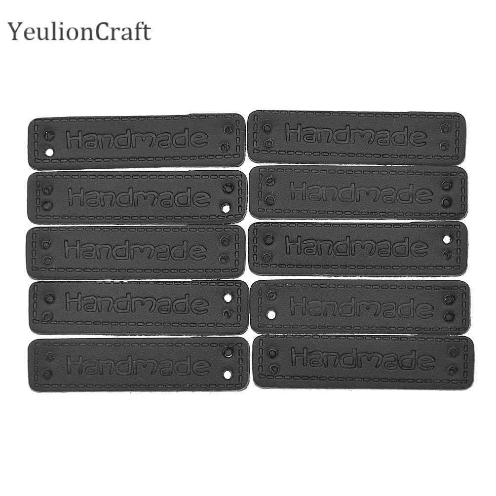 Black YeulionCraft 50 шт./лот ручной работы этикетки бирки для одежды сумки Diy Швейные материалы - Цвет: Black