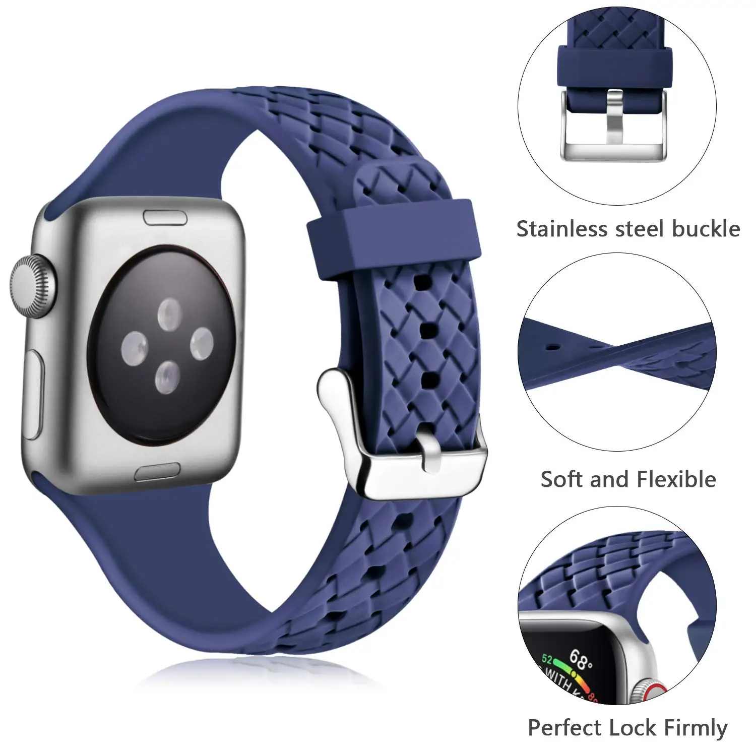 Силиконовый ремешок для apple watch 44 мм 40 мм iwatch 38 мм 42 мм спортивный браслет резиновый ремешок для apple watch 5 4 3 2 1
