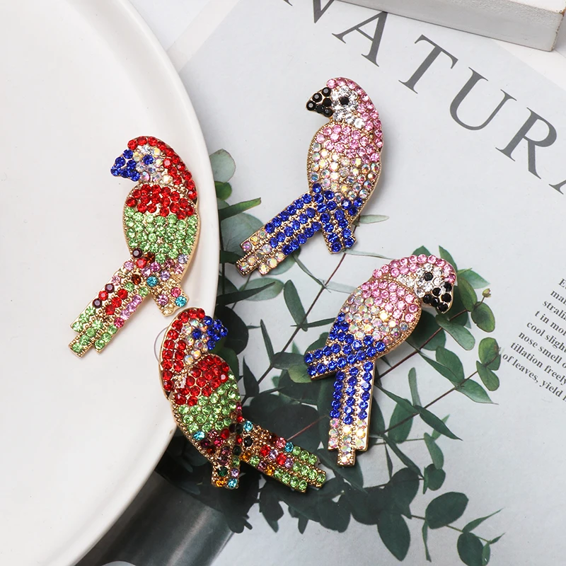 JUJIA, модные Кристальные серьги в виде птиц, женские модные серьги-гвоздики с кристаллами, Женские Ювелирные изделия