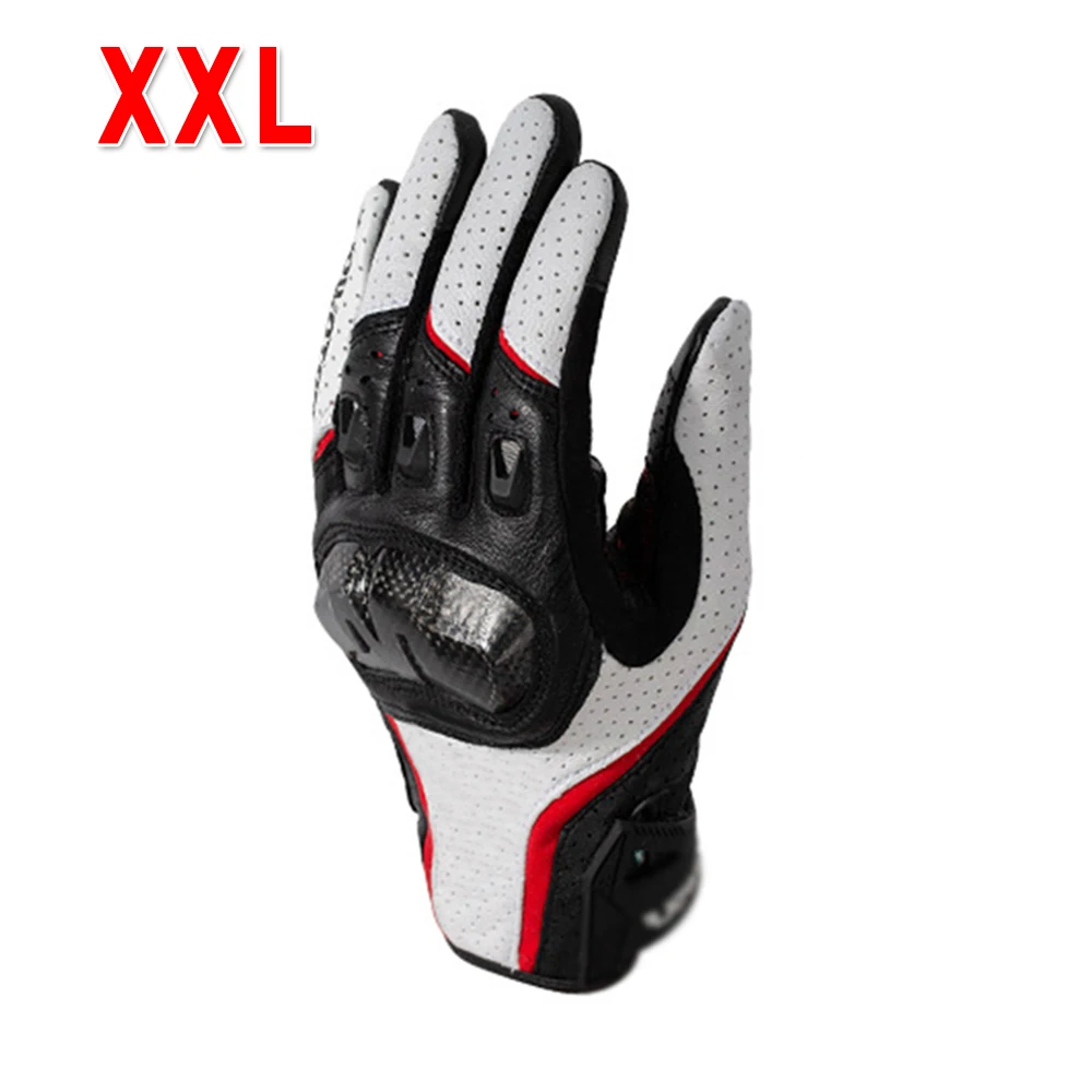 Мотоциклетные гоночные Guantes для езды на велосипеде защитные универсальные противоскользящие зимние летние перчатки с сенсорным экраном - Цвет: White XXL