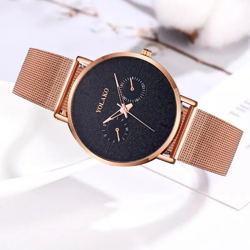 

Fashion Ultrathin Watches Mesh Strap Quartz Men British Style Wristwatch