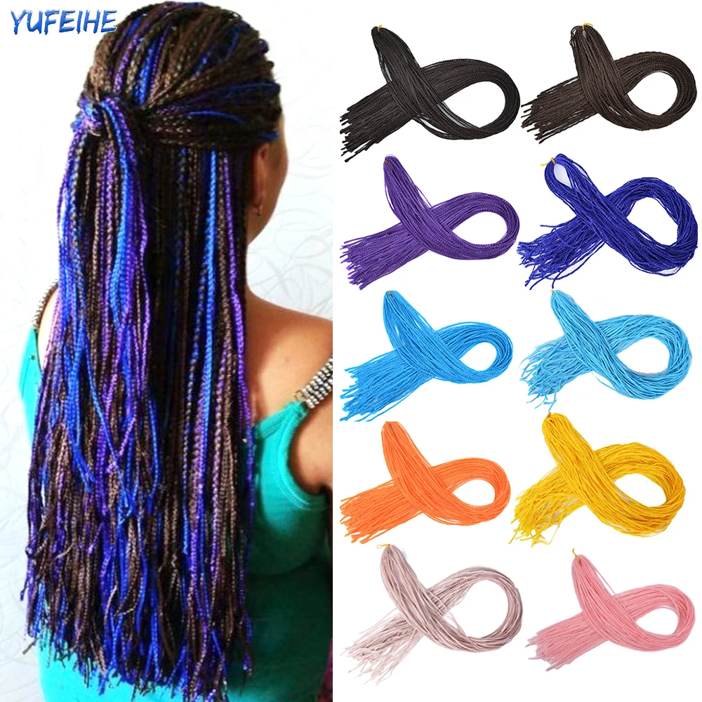 30 Inch Synthetic Straight Long ZIZI Crochet Box Braid Hair Colorful Hair Extensions For Women For Kids Purple Black Blonde Red