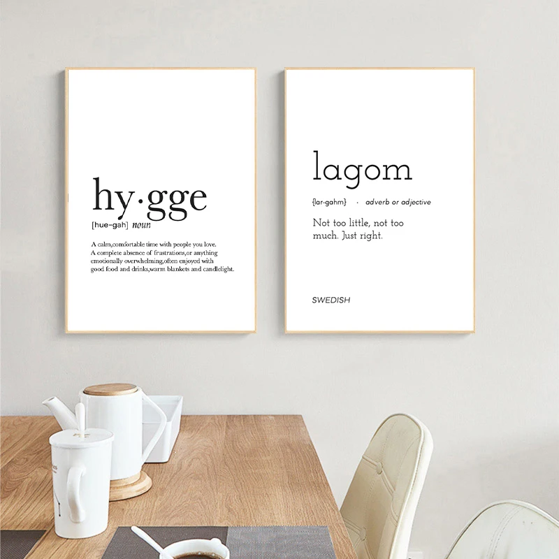 Romantic Dictionary Art Print Hygge Definition Minimalist Poster