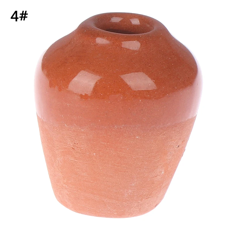Кукольный домик миниатюры 1:12 мини керамический горшок DIY ручной работы кукольный дом кухонный керамический орнамент Decora ваза - Цвет: D