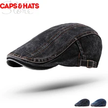 Пустой черный джинсовый берет капот Bere Женская шляпка barot шляпа плоская кепка кепки для мужчин маляр французский папа шляпа