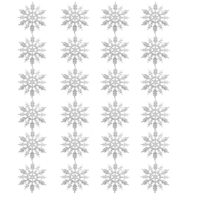 24 шт./пакет снежинки Рождество украшения Xmas Tree подвесное украшение для сада