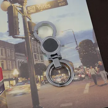 

High-grade Men Alloy Key Ring Business Use Black/silver With Two Split Rings Pull-Apart Detachable Hook Quick Release