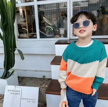 

2020 new girls boys knitted sweater spring fashion kids pullover sweater 1-6 years HJ976