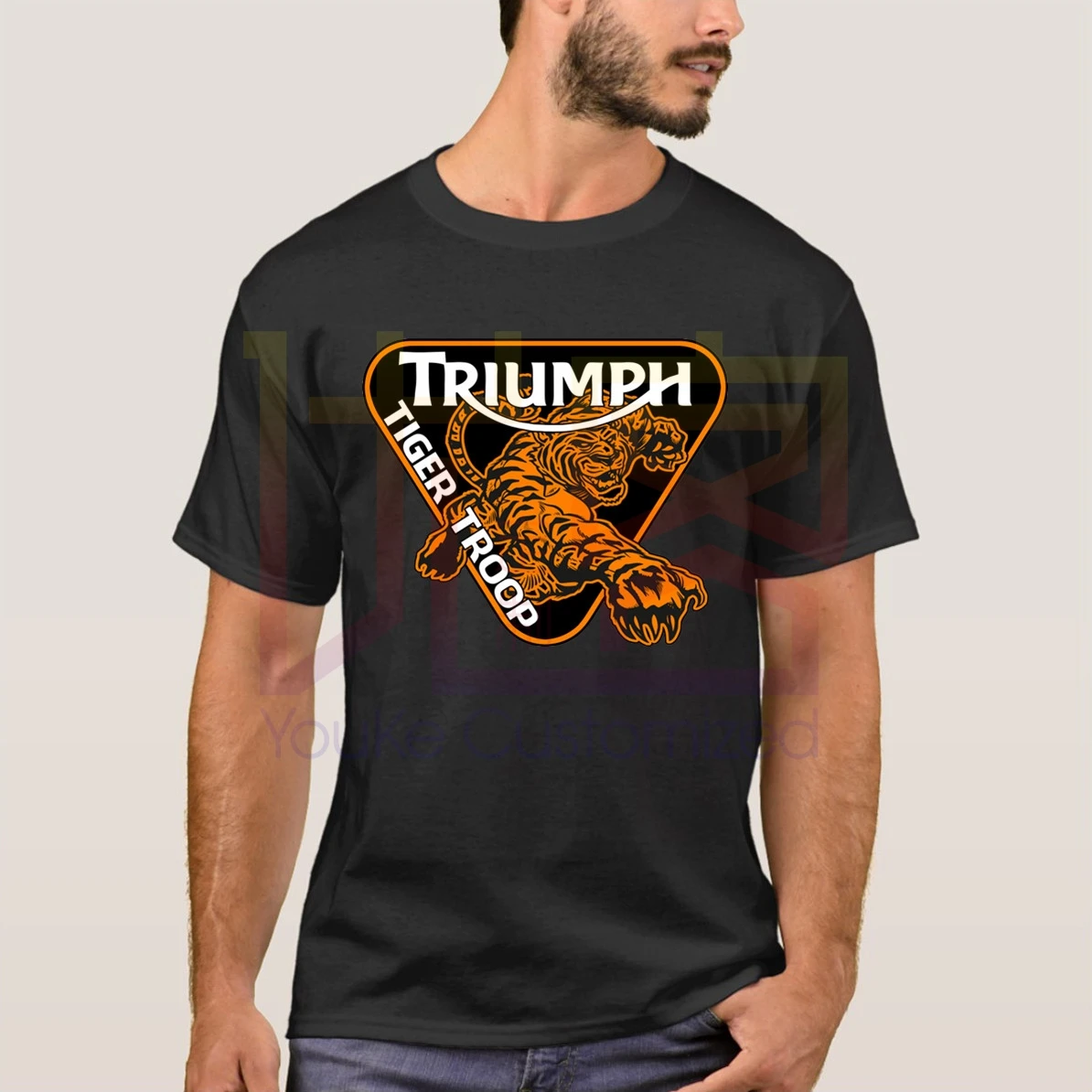 

Triumph Tiger Troopt-Shirt 2019 Summer Men Short Sleeve T-Shirt Humor Tee Shirt 100% Cotton Tops Graphic