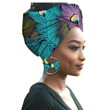 Отличительный Анкара Африканский батик платок с серьгами хлопок лучшее качество материал ткань хороший африканский дизайн для женщин