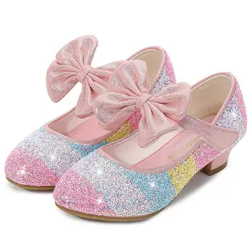 

New Spring Summer Children Princess Leather Shoes Girls Sequins Girls Wedding Party Kids Dress Shoes for Girls School Sandal