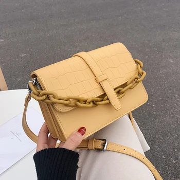 

Stone Pattern Leather Crossbody Bag For Women 2020 Fashion Sac A Main Female Shoulder Bag Female Handbags And Purses With chain