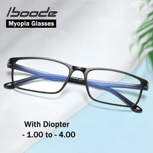 Iboode новые ультралегкие квадратные очки для близорукости унисекс TR90 оптические близорукие травы для студентов-1,0 1,5 2,0 2,5 3,0 3,5