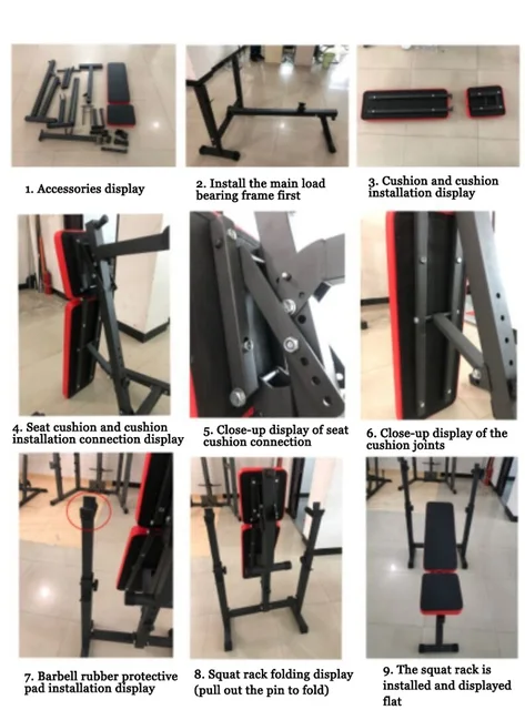 LUXTRI Banco de musculación con soporte de mancuernas banco de pesas para  entrenamiento 300 kg