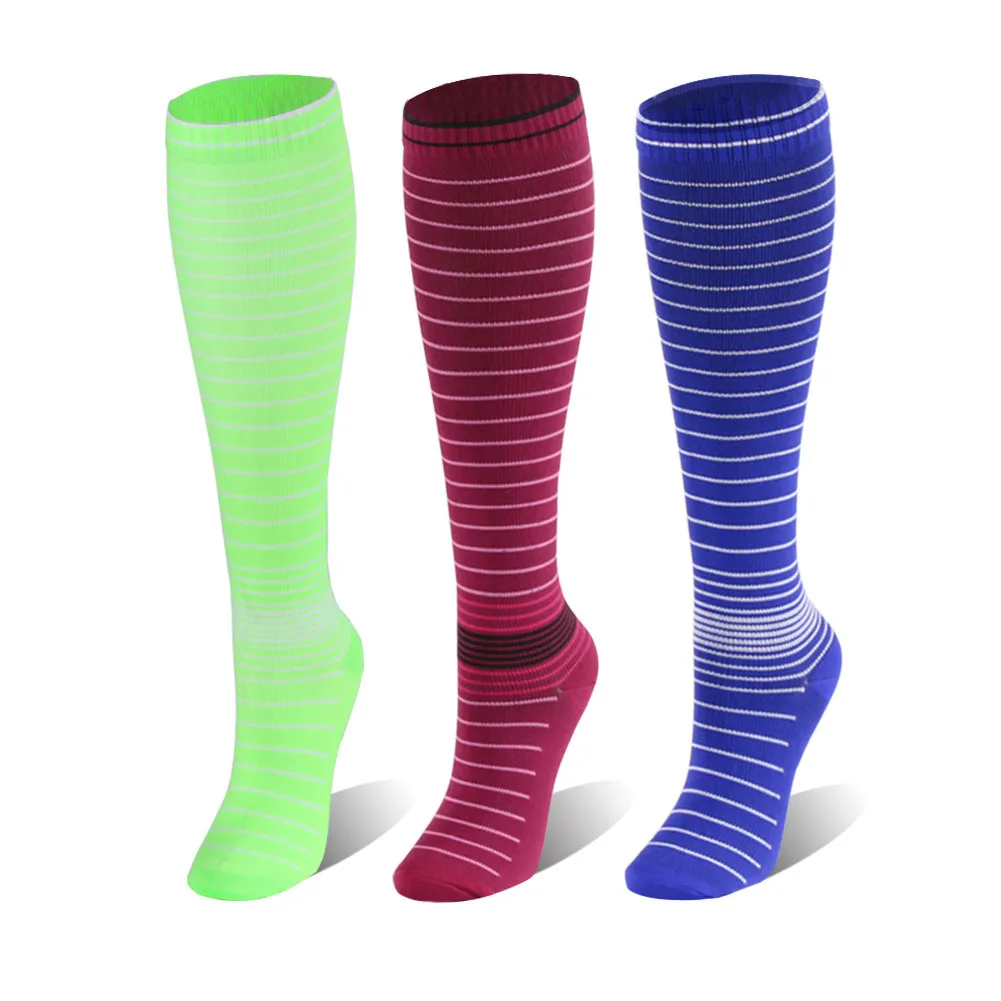 Brothock Medical Resistance To Varicose Veins Compression Socks Professional Stockings Running Striped Elastic Marathon Socks