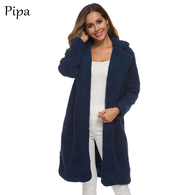 

2020 New Women Mink Faux Fur Coat Solid Female Turn Down Collar Winter Warm Fake Fur Lady Coat Casual Jacket