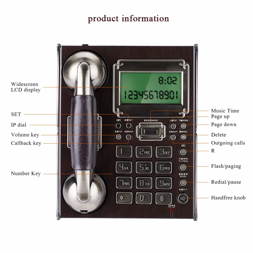 Европейский античный ретро винтажный стационарный телефон для гостиной кабинета и спальни