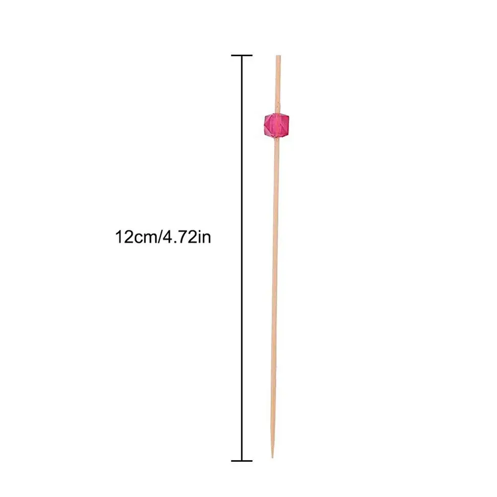 100 шт Одноразовые Натуральные Бамбуковые Коктейльные зубочистки фрукты сэндвич Квадратные бусины палочки 12 см одноразовые зубочистки бар Вечерние Декорации