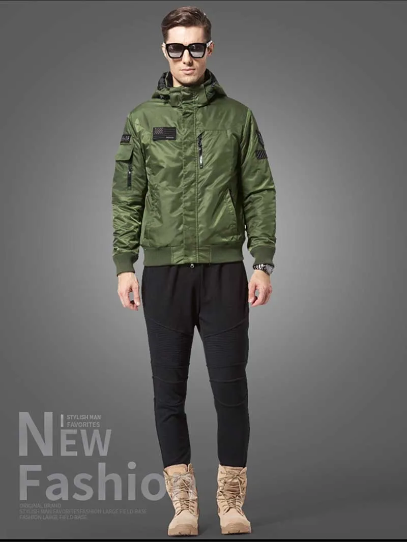 Осенне-зимние модные куртки с капюшоном, мужская повседневная бейсбольная куртка, теплое пальто, Военная Тактическая свободная мешковатая парка, водонепроницаемая