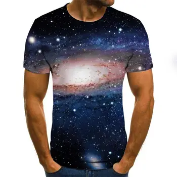 

Summer 3D Printing Men's T-Shirt Casual Short Sleeve O-Neck Men's T-Shirt Fashion Galaxy Star Print 3D T-Shirt Top