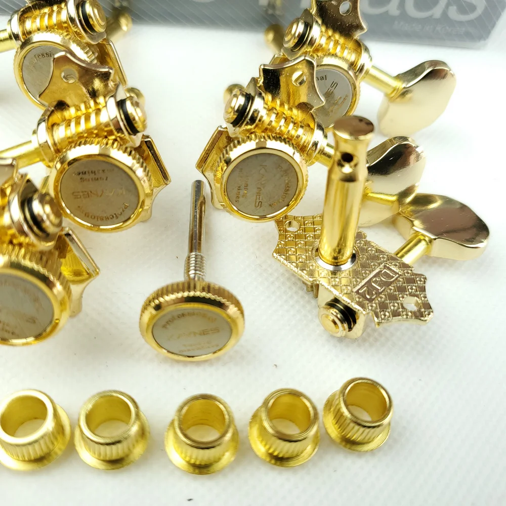 NEW Vintage 1:16 Open Gear Locking Tuning Pegs Gear Butterbean Guitar Machine Heads Tuners Gold