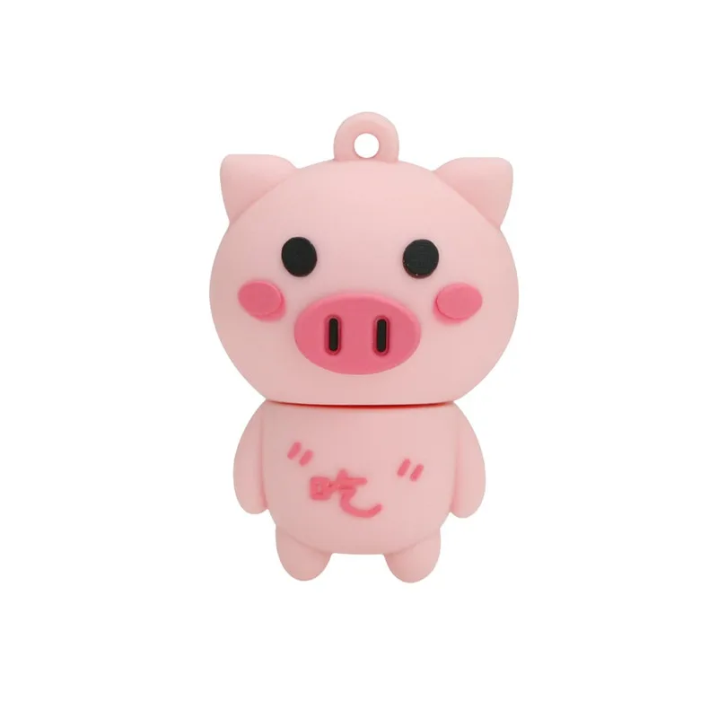 USB 2.0 Cute Cartoon Little Pink Pig Usb Flash Drive Pendrive 4GB 16GB 32GB 64GB 256GB Memory Stick Pendrives Thumb Drive Gifts usb drive bulk USB Flash Drives