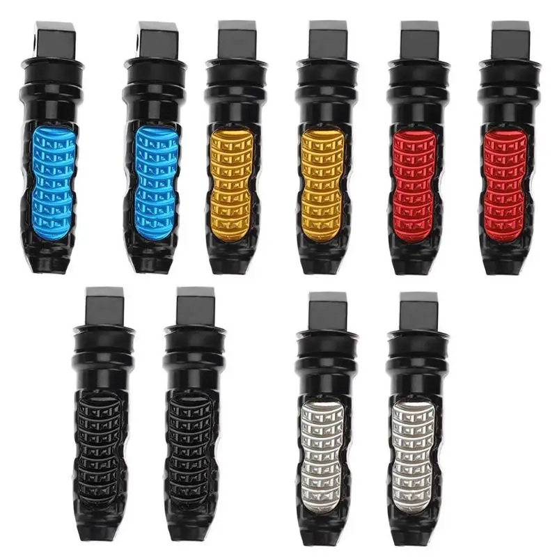 

VODOOL 2Pcs Universal Aluminum Motorcycle Rear Passenger Foot Pegs Pedals Footrest Scooter Foot-Peg Motorbike Pedal Modification