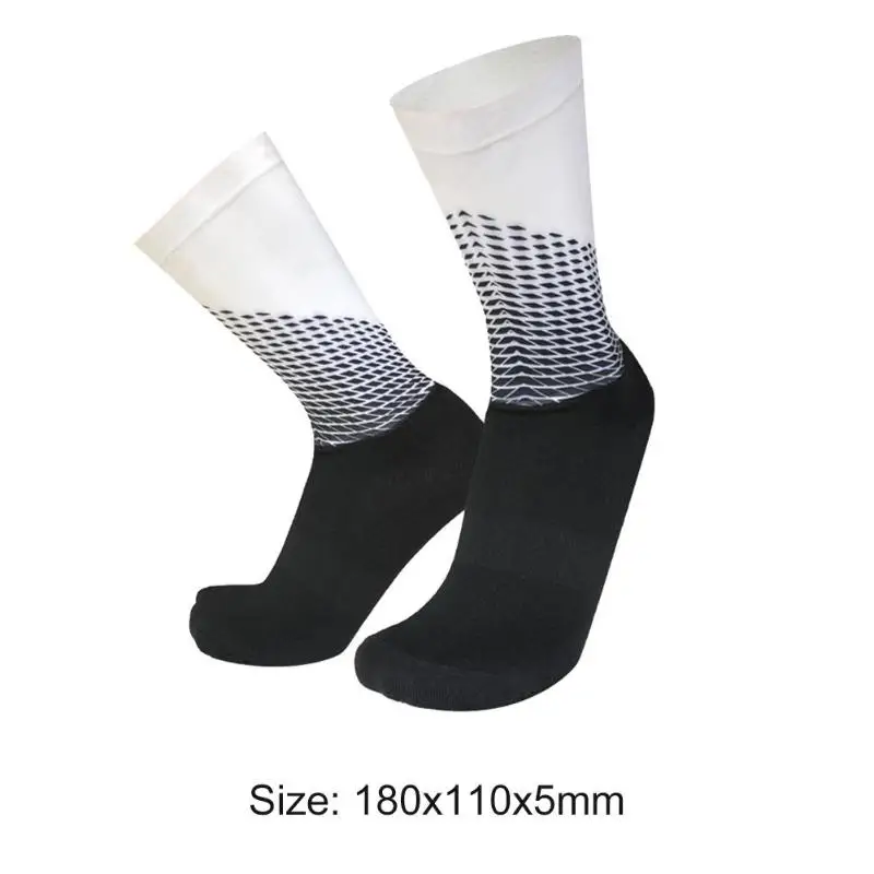 Горячая Распродажа, спортивные носки, гладкие, комбинированные, цветные, противоскользящие, для бега, длиной до икры, мягкие, унисекс, для улицы, велосипедные носки - Цвет: Белый