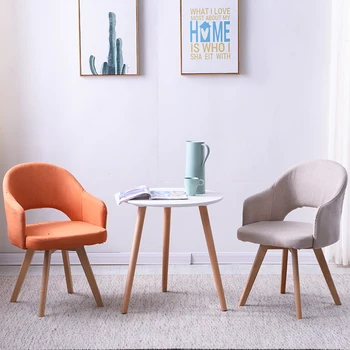 

Household Adult Single Person Sofa Computer Desk Chair Chair Cafe Nordic Solid Wood Dining Chair Contemporary Contracted modern