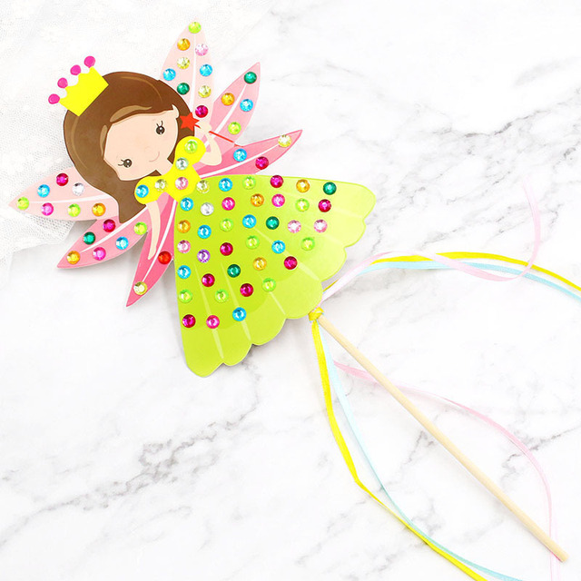 Children DIY Fairy Stick Handmade Princess Magic Stick Toy Handmade Materials Package Sticker Girl Gift DIY Craft Toys