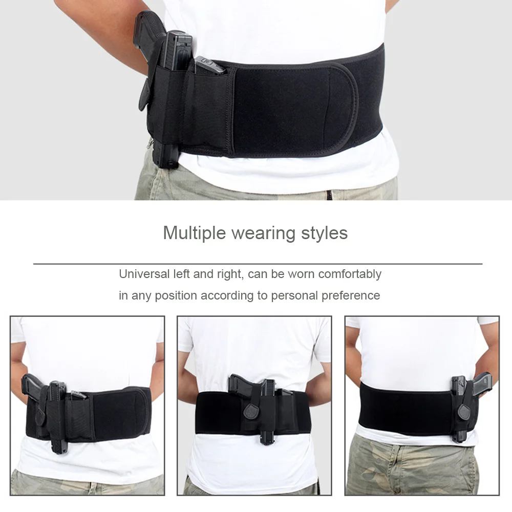 Tactical Belly Band Concealed Carry Gun Holster Right-hand Pistol Universal Invisible Elastic Waist Pistol Holster Girdle Belt 5